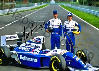 Damon Hill And Ayrton Senna Williams Team Beautiful Formula 1 Signed 7x5 Photo • £6.99