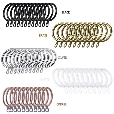 Metal Curtain Rings Hanging Hooks For Curtains Rods Pole Voile Heavy Duty Rings • £19.95
