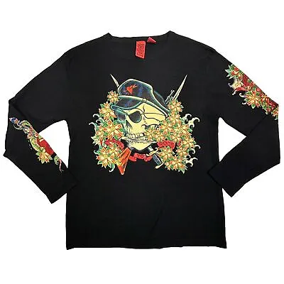 A&G  AMAL GUESSOUS Cashmere Sweater Large Skull Born To Rock Snake DBL Sided EUC • $188.17