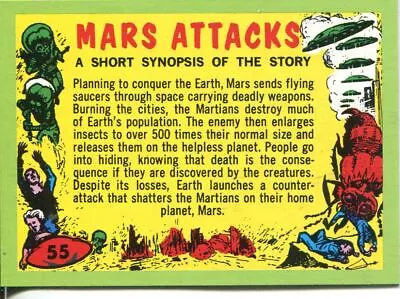 Mars Attacks Heritage Green Parallel Base Card #55    Mars Attacks! Checklist • £4.79