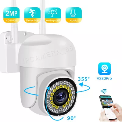 £17.99 • Buy V380 Pro IP Camera Wireless WIFI Outdoor CCTV HD PTZ Smart Home Security IR Cam