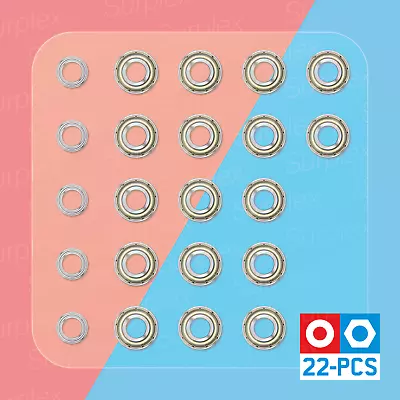 22-pc Ball Bearing Kit Hop-Up Upgrade Set For TAMIYA HOT SHOT | SUPER SABRE ZZ • £10.65