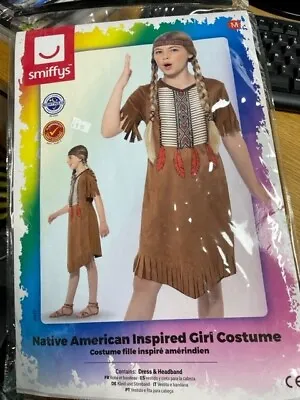 £9.99 • Buy `Native American Inspired Girl Costume, Brown, Fringed Dress  Medium NEW