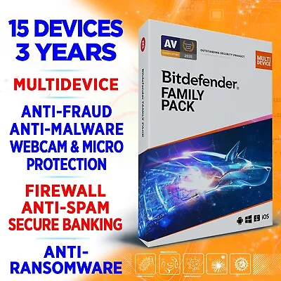 Bitdefender Family Pack 2024 15 Devices 3 Years (USA / Canada) • $149.99