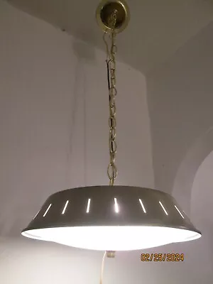 Mid Century Modern Flying Saucer/UFO Ceiling Light W/glass Shade Vintage 1960's • $85