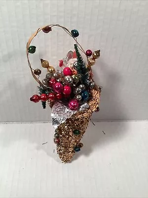 Vintage Christmas Ornaments Mercury Glass Bead Garland Picks Wired Bottle Brush • $35