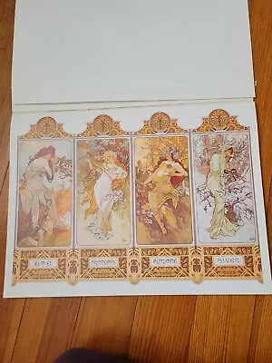 FOUR SEASONS Poster Art Of Alfons Maria Mucha From 1900's 15” X 11” Unframed • $24.99