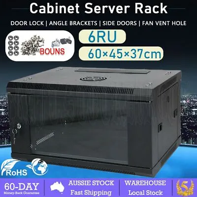 6RU 6U 19 Inch 19  450mm Deep Wall Mount Cabinet Server Rack Data Network Comm • $126.99