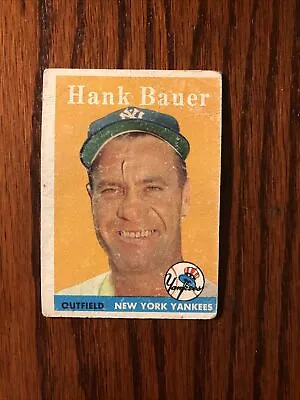 1958 TOPPS   # 9 HANK BAUER   Yankees • $2