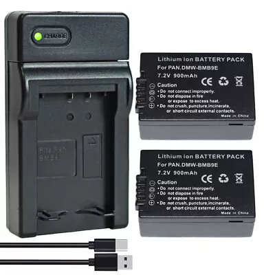 2x DMW-BMB9 BMB9E Battery +Charger FOR Panasonic Lumix DC-FZ80 FZ40K FZ45K FZ70K • $45.09