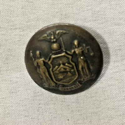 1800s New York Militia Staff Metal Button Scoville Mfg. Backmark • $23