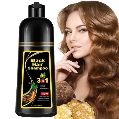 Instant Black Hair Dye Shampoo 3 In 1 For Gray Hair Coverage For Women & Men • $13.42