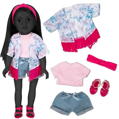 Chad Valley Designafriend Kimono Shorts Top Shoes Outfit For 18in/46cm DAF Doll • £12.95