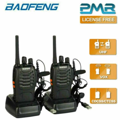 $44.99 • Buy 2X Walkie Talkie 888S Handheld Two-Way Radio 2W UHF 400-470MHz Rechargeable