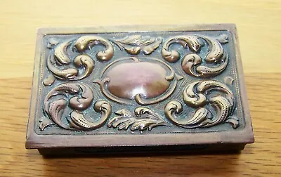 Vintage Art Nouveau Brass  Bronze Matchbox Holder  Case • £10