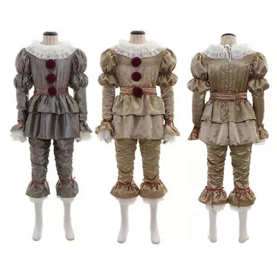 Halloween Stephen King's It Full Set Cosplay Costume Pennywise Clown Suit Joker • $50.50