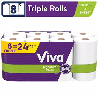 Viva Signature Cloth Paper Towels 8 Triple Rolls (141 Sheets Per Roll) • $21.01