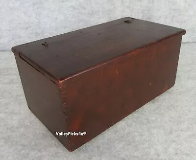 Antique Paint Decorated Folk Art Hinged Lid Document Candle Gettysburg Wood Box • $385