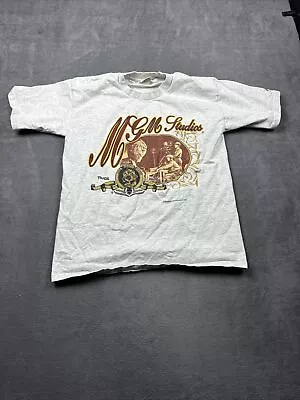 Vintage 1992 MGM Studios T-Shirt Men's L Nutmeg Mills Graphic Print Gray Tee • $34.95