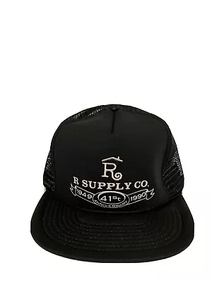 NEW Vintage Puff Print R SUPPLY CO. Black Snapback Trucker Hat • $15