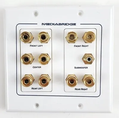 Mediabridge Speaker Wall Plate W/Binding Posts 7 Pair & RCA 2 Ports  • $12.95