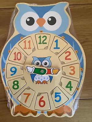 £8.99 • Buy Lets Learn To Tell The Time Owl Clock Blye