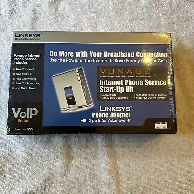 Linksys Phone Adapter Vonage With 2 Port Voice Over IP VOIP PAP2 - NEW SEALED • $23