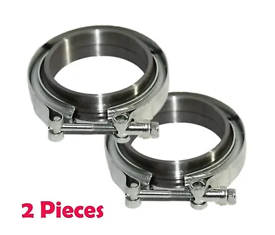 2 Pieces 2.5'' V-Band Flange & Clamp Kit For Turbo Exhaust Pipes MILD STEEL • $28