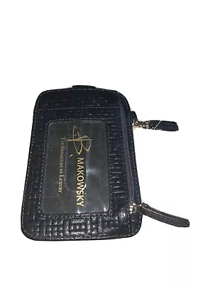 B MAKOWSKY Leather ID Case Credit Card Coin Wristlet • $19