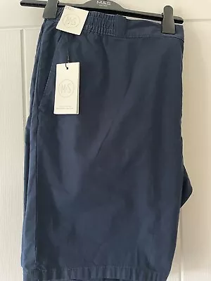 M&S Heritage Men's Cotton Chino Shorts Size 2XL Midnight Navy  • £21.95