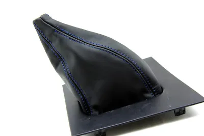 Fits 87-93 Ford Mustang Shift Boot Cover Faux Leather Manual Blue Stitch • $27.99