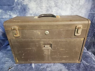 Old Kennedy 520 Machinist Tool Box. Felt Lined. 7 Drawers. Cool Tiger On Side • $169