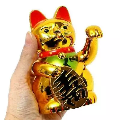 Chinese Lucky Cat Wealth Waving Hand Cat Maneki Neko Hotel I5D5 Cat Wel I2O8 • $12.61