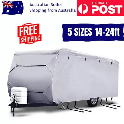 Caravan Cover Heavy Duty 4 Layer 5 Sizes 14-24ft Campervan Pop Top Covers • $139.95