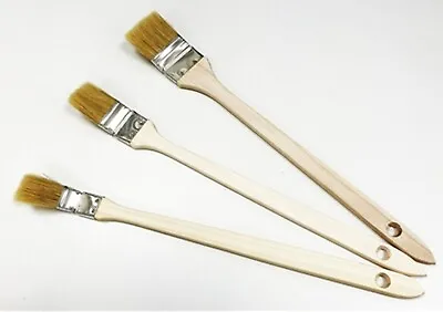 3pc Radiator Paint Brush 1  1/12  2  Brushes With Extra Long Handle UK P&P • £7.90
