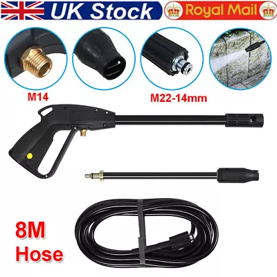 £20 • Buy High Pressure Washer Spray Gun And 8M Washing Hose Kit For Car Jet Lance 150 Bar