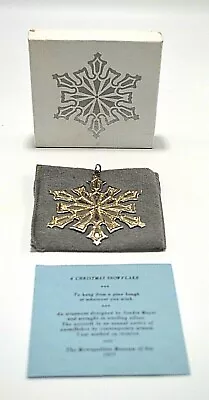 MMA 1977 Sterling Silver Snowflake Christmas Ornament Original Box Bag EXCELLENT • $99.99