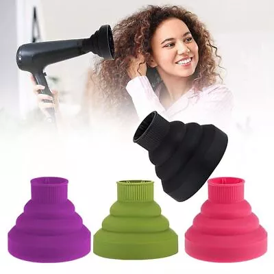 Hairdressing Blower Cover Foldable Silicone Hair Dryer Diffuser Blower Hood • £6.49