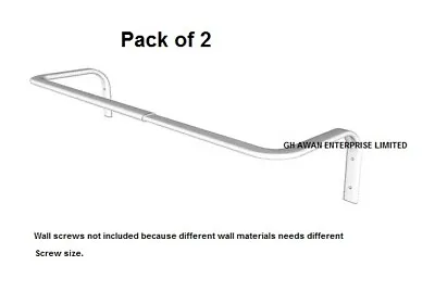 2 X IKEA MULIG White Wall-Mounted Clothes Rail Bar/Towel Hanging Racks (60-90cm) • £24.99