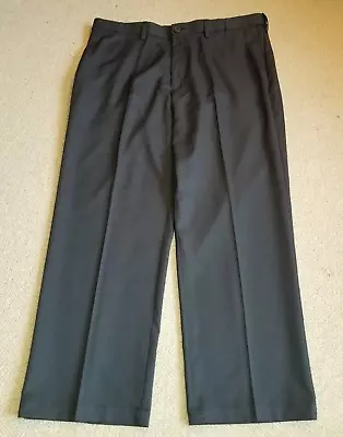 Mens Pants-HAGGAR-GOLF-navy Blue Microfiber  Cool 18 Pro  Expandable Waist-38x29 • $12.99