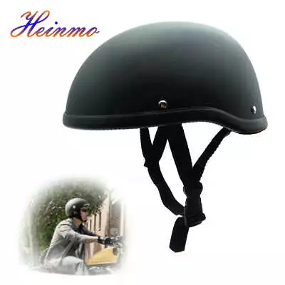 Black Motorcycle Half Helmet Skull Cap Hat For Chopper Bobber Biker L XL • $31.41