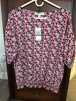 Michael Kors Geranium Blouse Top New Size Large • $29.99