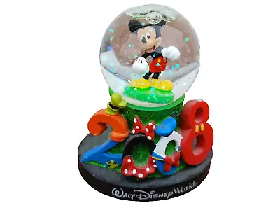 2008 Walt Disney World Snow Globe Mickey Mouse 3 3/4 Inch • £47.50