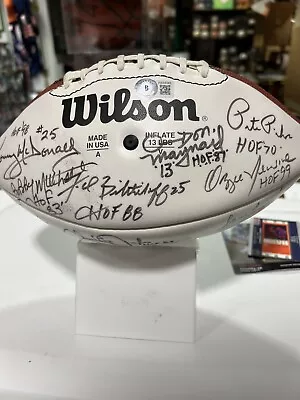 Wilson NFL White Panel Football Autographed By 21 Hall Of Fame Players Beckett  • $799