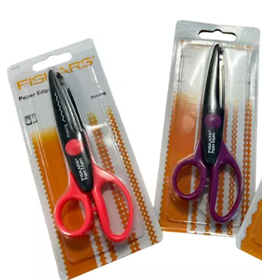 Fiskars Paper Edgers Edge Scissors Set Of 2. Pinking Scallop • £6.99
