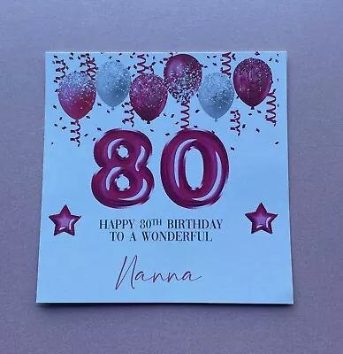 Personalised Birthday Card-60th 70th 75th 80th Mum Grandma Gran Nanna Nan Female • £2.95