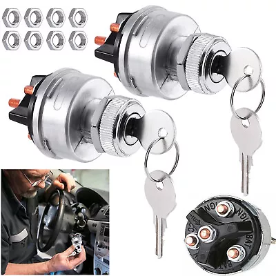 2-PACK Universal Ignition Switch With Key 4 Position 12V For Car Truck Tractor • $14.25