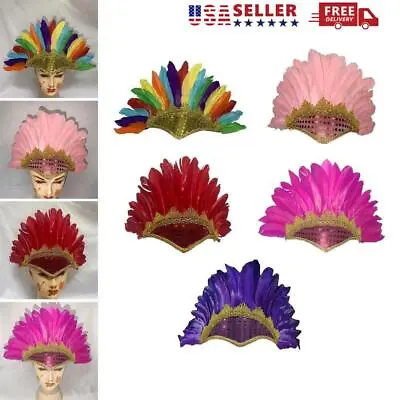 $8.45 • Buy Feather Headdress Headpiece Headwear For Fancy Dress Party Carnival Costume US