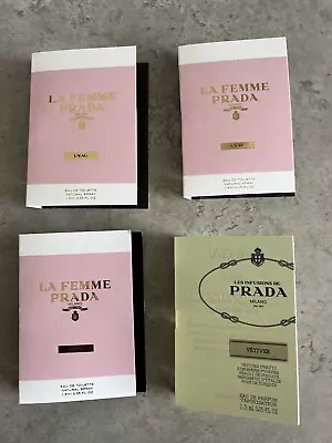 £7.95 • Buy 💖💝❤️Prada Milano La Femme L’eau Edp & VETIVER Sample Sprays 4 X 1.5ml New