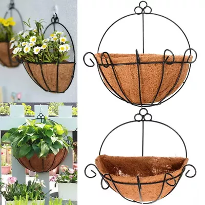 2x Wall Hanging Planter Garden Flower Pot Plant Basket Outdoor Indoor Home Decor • £9.99